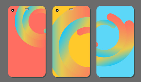 Set fashionable abstract ornaments for mobile phone cover and screen . The visible part of the clipping mask. The sample is ready for printing after the release clipping mask. Vector illustrationのイラスト素材