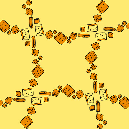 Hand drawn seamless pattern of cookies products. Baked goods background. Vector illustration.のイラスト素材