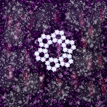 painted snowflake, with openwork pattern on a fabulous background