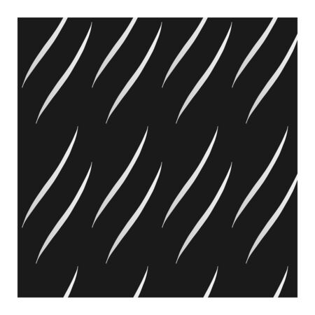 Seamless pattern with white wavy lines, leaves on a black background. Black and white, abstract pattern. Contrasting colors in the drawingのイラスト素材
