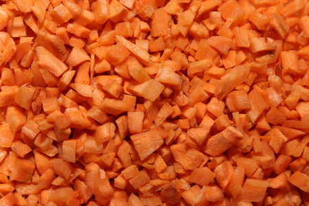 Finely chopped carrots. Heathy diet.