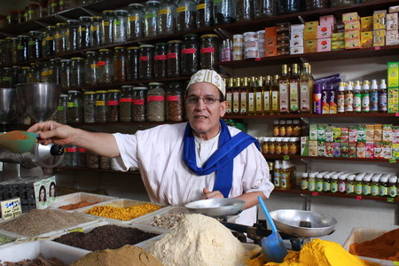 Salesman in the market in Morocco.のeditorial素材