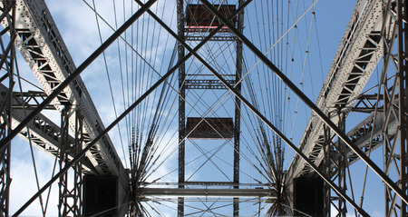 Steel construction of the famous and historic Ferris Wheel of Prater park, Vienna.