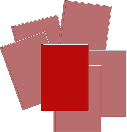 Red book and books low saturation on the background. Bright.のイラスト素材