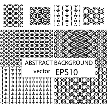 Set of abstract backgrounds, seamless texture. Black and white.のイラスト素材