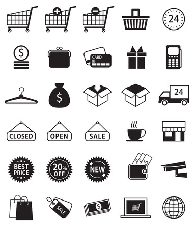Set of 30 shopping iconのイラスト素材
