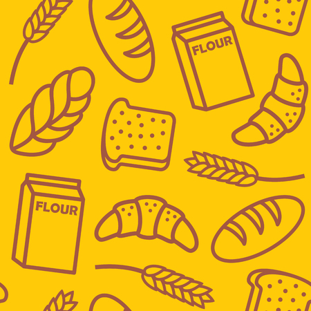 Set of food icons flat design illustrationのイラスト素材