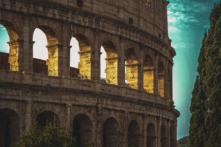 Colosseum in Rome, Italy. Roman Colosseum is one of the main tourist attractions in Rome.の写真素材