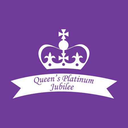 The Queens Platinum Jubilee celebration. Queens crown. 1952-2022. Design for banner, poster, card, print, social media.のイラスト素材