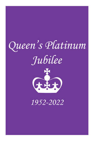 The Queens Platinum Jubilee celebration. Queens crown. 1952-2022. Design for banner, poster, card, print, social media.のイラスト素材