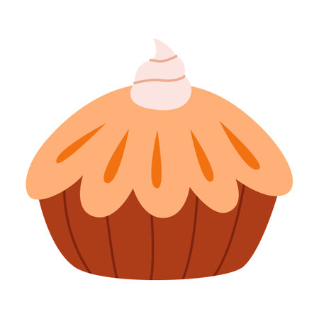 Pumpkin pie. Cute hand drawn elements. Hugge cozy vibe.のイラスト素材