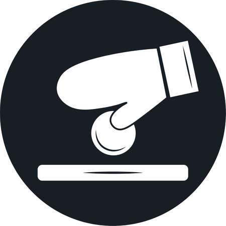 charity or donate business deposit investment vector illustration design for icon web site hand and coin money black and whiteのイラスト素材