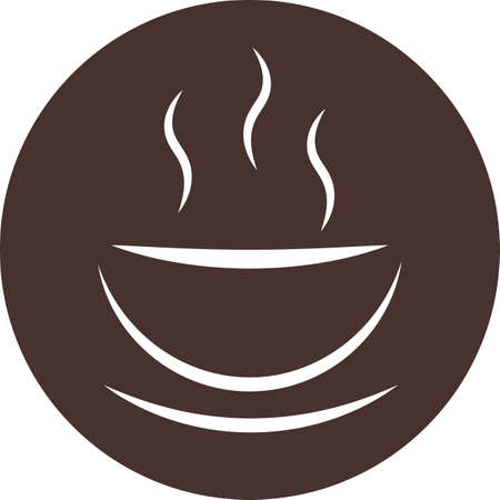 vector illustration coffee or tea design cafe icon for web site or restaurant menu hot food soup black and whiteのイラスト素材