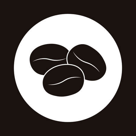vector illustration design icon for website coffee beans for cafe coffeeshop or restaurant natural arabica black and whiteのイラスト素材