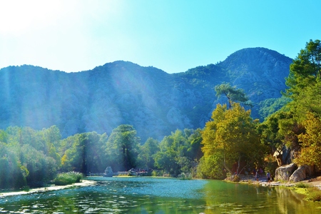 River flowing into the sea  Turkeyの写真素材