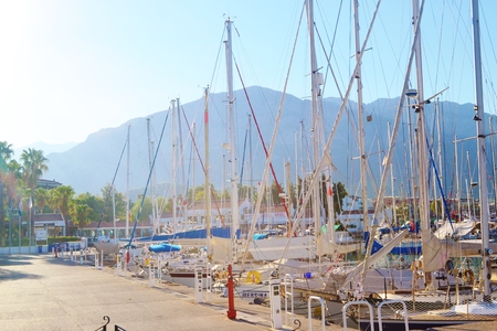 Harbour in Kemer, Turkeyの写真素材
