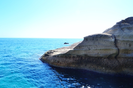 Piece of rock in the waterの写真素材