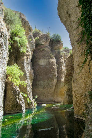 Palace House of the Moorish King in Ronda. Old underground water mine making a spectacular setting. Malaga, Spainのeditorial素材