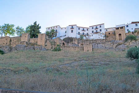 Walled enclosure in the medieval city of Ronda, Malaga, Andalusia, Spainの写真素材