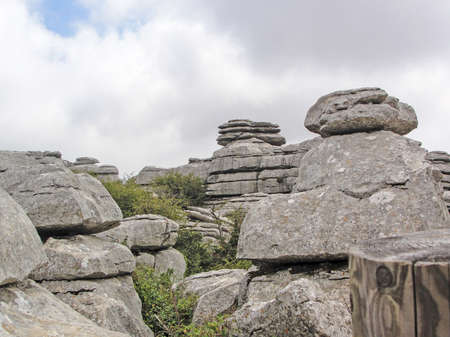 The Torcal de Antequera National Park, Malaga, Andalusia, Spainの写真素材