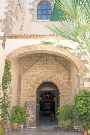 Entrance door of Our Lady of the O Church in Rota, Cadiz province, Andalucia, Spainの写真素材