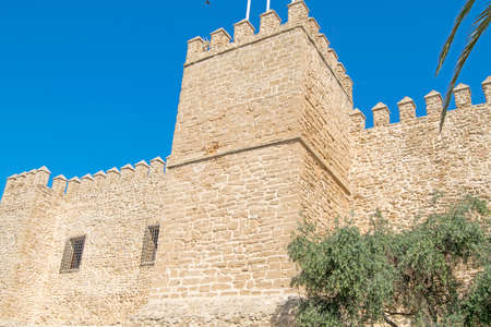 View of the top of Castillo de Luna in Rota, Cadiz province, Andalusia, Spainのeditorial素材