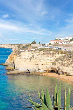 Algar Seco, natural landscape in Carvoeiro, Lagoa, Algarve, Portugalの写真素材