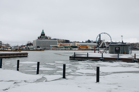 Beautiful finnish landscape. Winter.の写真素材
