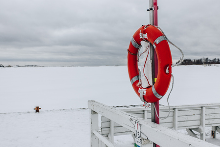 Beautiful Finnish landscape in winterの写真素材