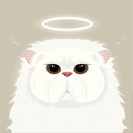 Cute angel persian cat with a haloのイラスト素材