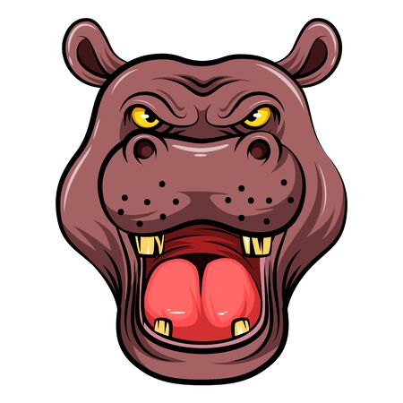 A cartoon mascot Head of an hippoのイラスト素材