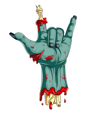 illustration of Scary zombie hand isolated on white backgroundの写真素材