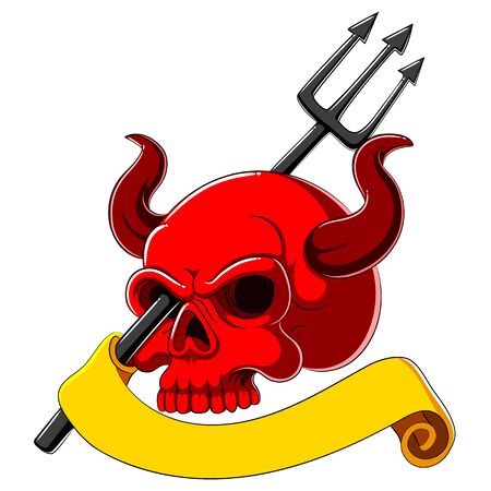 Red Skull scream of illustrationのイラスト素材
