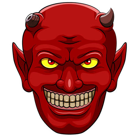 Red Devil head mascot of illustrationのイラスト素材