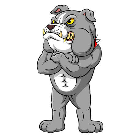 Strong bulldog in standing pose of illustrationのイラスト素材