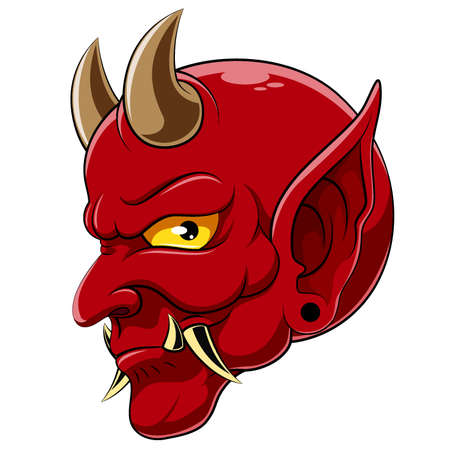 Devil head demon satan halloween monster of illustrationのイラスト素材