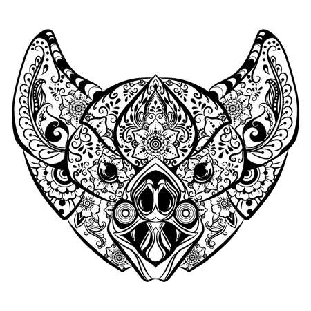 The animation of the doodle art of mice with the ornamentのイラスト素材