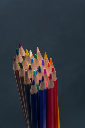 Set of Colorful Colored Pencils or Multicolor Crayonsの写真素材