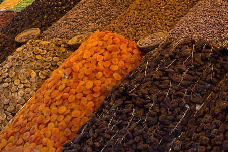 Healthy Dried Fruit and Nuts backgroundの写真素材