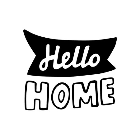 Hell Home vector lettering. Motivational quote. Inspirational typography.の写真素材