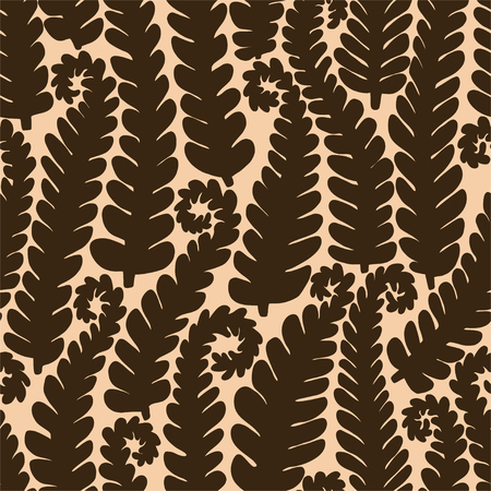 Graphic background of fern branches. Vector seamless pattern.の写真素材