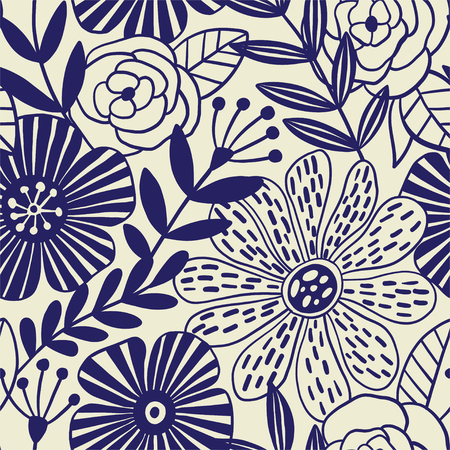 Abstract elegance seamless pattern with floral backgroundの写真素材