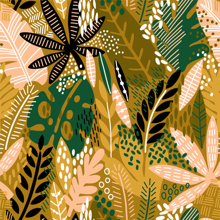 Bright tropical leaf seamless pattern.の写真素材