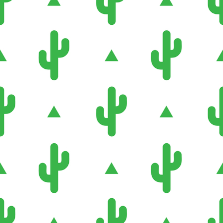 Green Cactus Seamless PAtternのイラスト素材