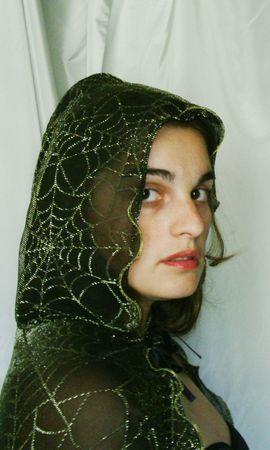 Woman in a spider queen costumeの写真素材