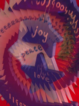 Joy Peace and Love Christmas ornament - illusion