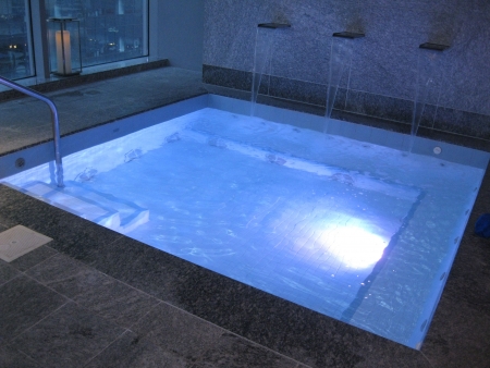 December 14, 2013 - Charlotte, NC - The new and improved hot tub welcomes visitors at Ritz Carlton aqua loungeのeditorial素材