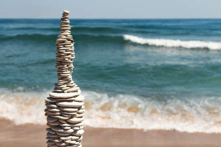 Zen stones on the seaside. Karadere beach, Bulgaria.の写真素材