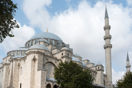 Suleymaniye  Mosque is one of the best known sights of Istanbul and from its location on the Third Hill it commands an extensive view of the city around the Golden Horn.の写真素材