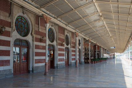 Sirkeci railway station, no people. This train station in Istanbul was once the last stop of the famed Orient Express. Today, there is much less traffic but you can catch a train to other parts of Turkey or certain areas of Europe. Istanbul, Turkeyの写真素材